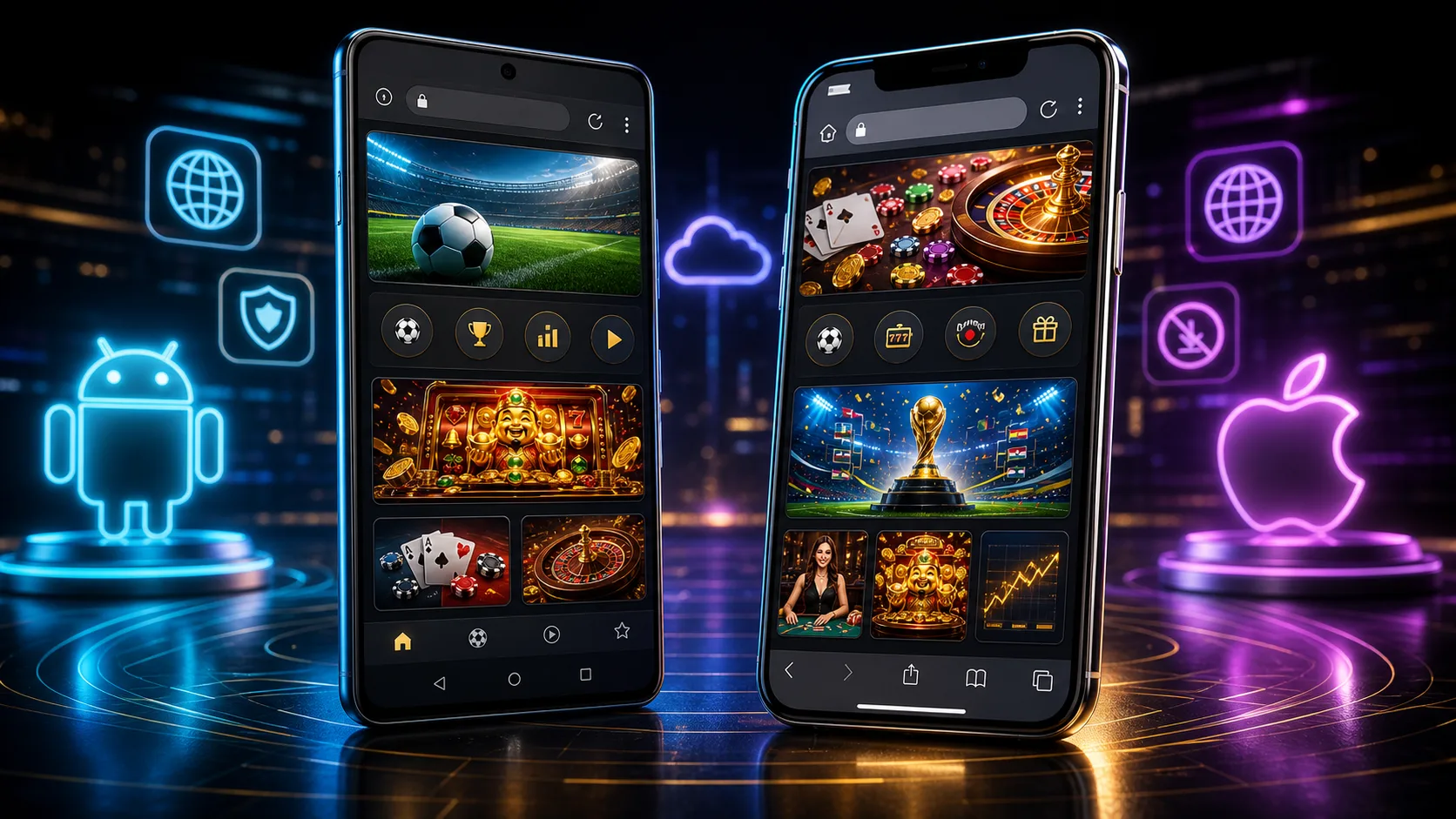 Experiência cyberbet compatível com Android e iOS no navegador mobile